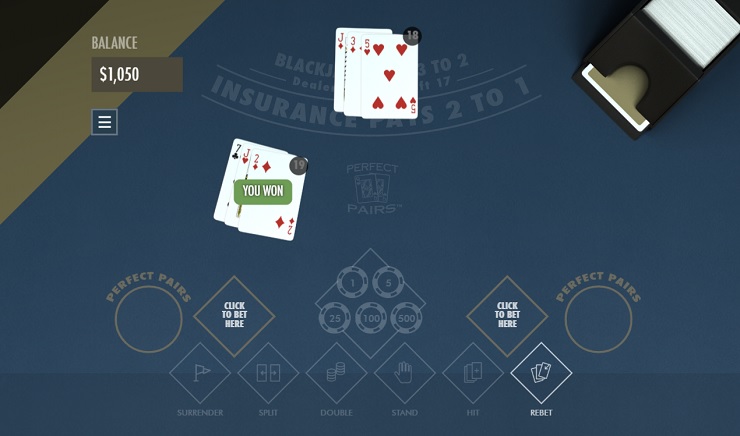 blackjack perfect pairs แบล็คแจ็ค