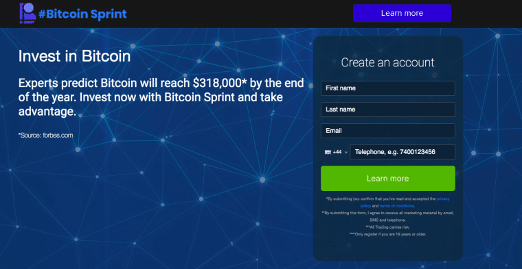 Bitcoin Sprint home