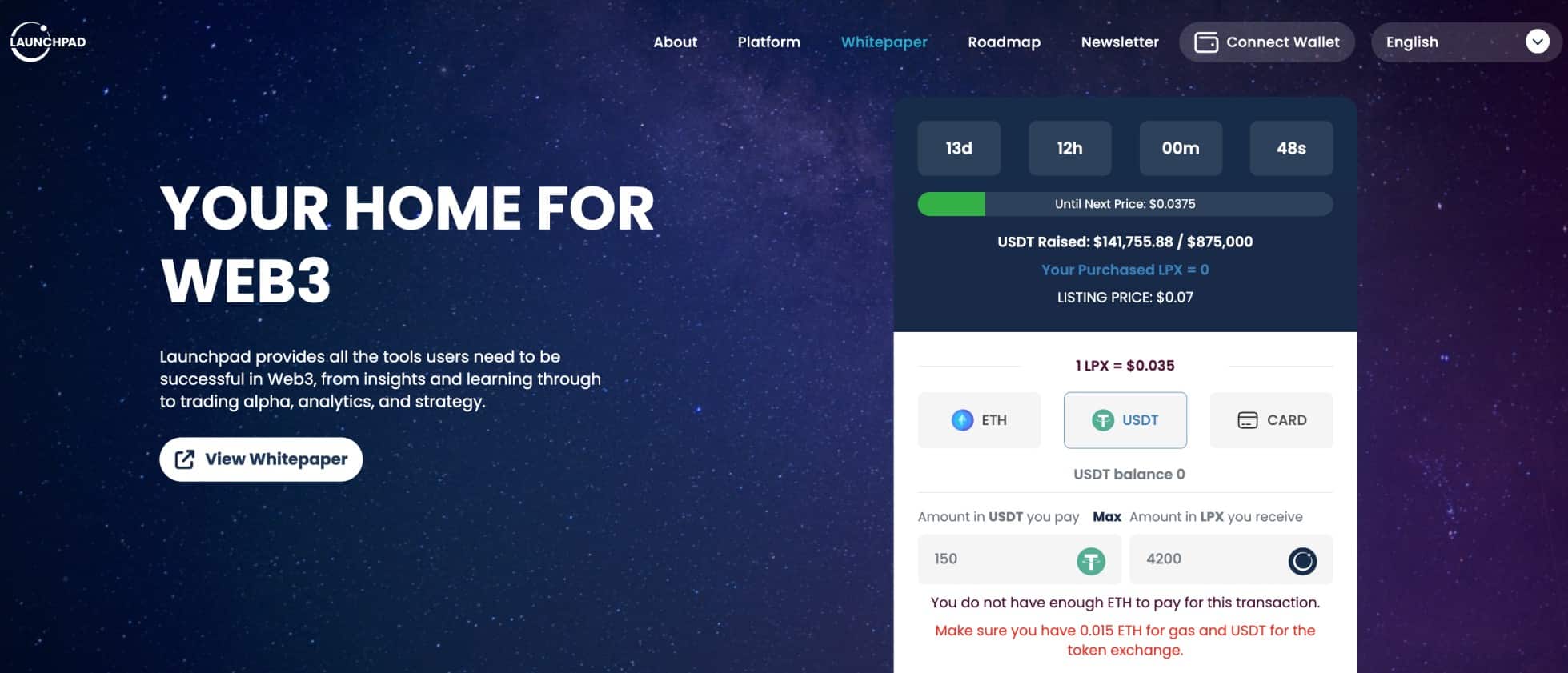 Launchpad.xyz รีวิว วิธีซื้อ Launchpad