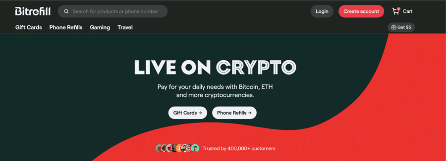 Bitrefill Homepage
