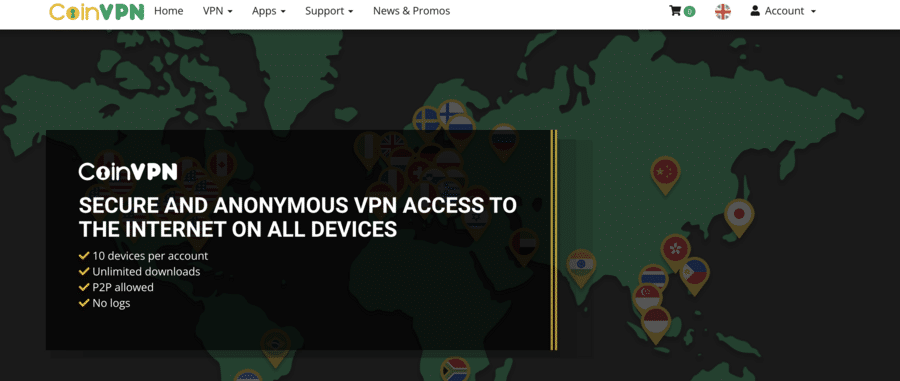 CoinVPN Homepage