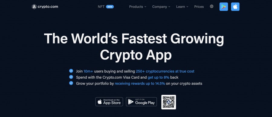 Crypto.com - ซื้อคริปโตเคอเรนซี่มากกว่า 250 สกุล และ NFTs